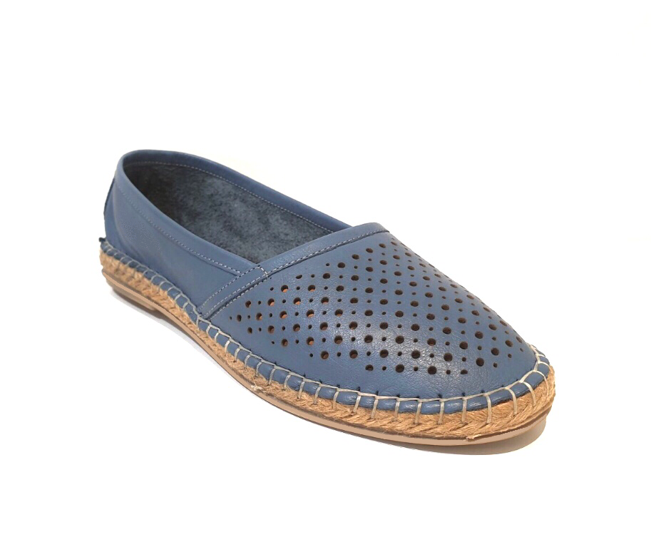 Bueno Tikka Anar Sky Blue Perforated Slip On Shoe Made In Turkey