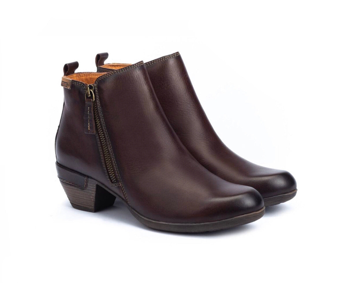 Pikolinos Rotterdam 902-8900 Olmo Brown Zip Ankle Boots Made In Spain
