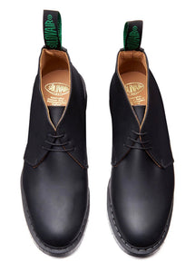 Solovair Black Greasy 3 Eyelet Ankle Chukka Boot Made In England
