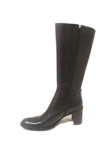 Progetto 9560 Black Nero Knee High Zip Boot Made In Italy