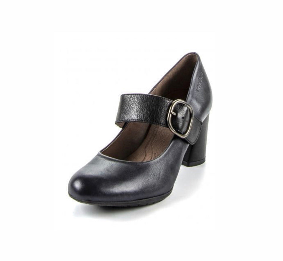 Wonders I-6830 Black Negro Leather Court Shoe Made In Spain