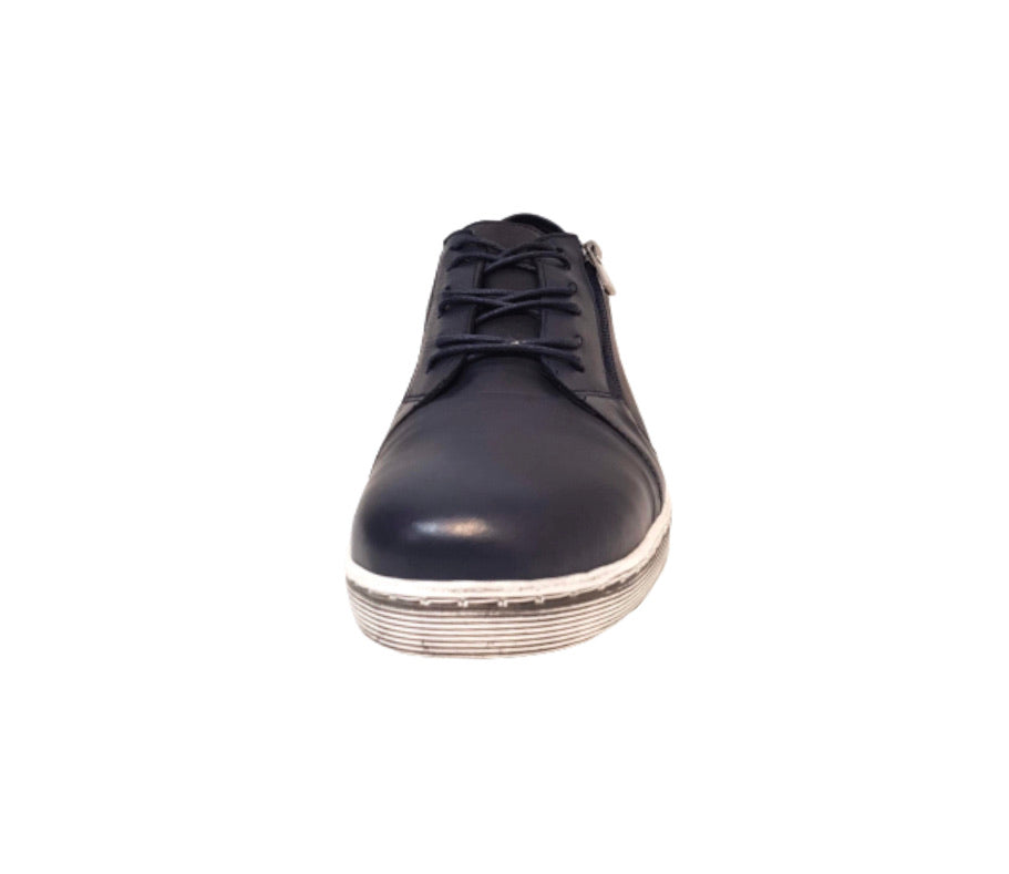 Cabello Comfort EG18 Navy 6 Eyelet Zip Shoe Made In Turkey