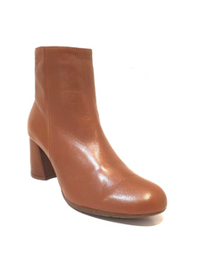 Wonders I-6833 Cuero Light Tan Leather Zip Ankle Boot Made In Spain