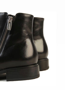 Wonders B-7203 Black Negro Leather Ankle Boot Zip Made In Spain