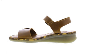 Fly London Comb230Fly Camel Women's Wedges Open Toe Sandals Made In Portugal