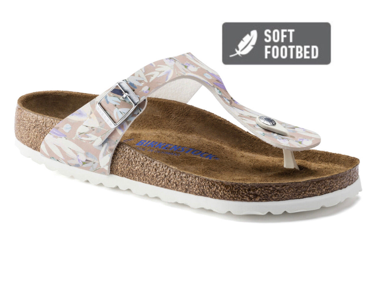 Birkenstock Gizeh Floral Fades Crystal Rose Soft Footbed Made In
