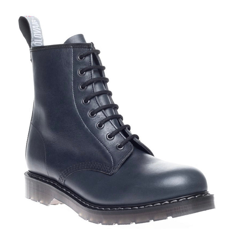 Solovair Blue Waxy 8 Eyelet Boot Limited Edition Made In England