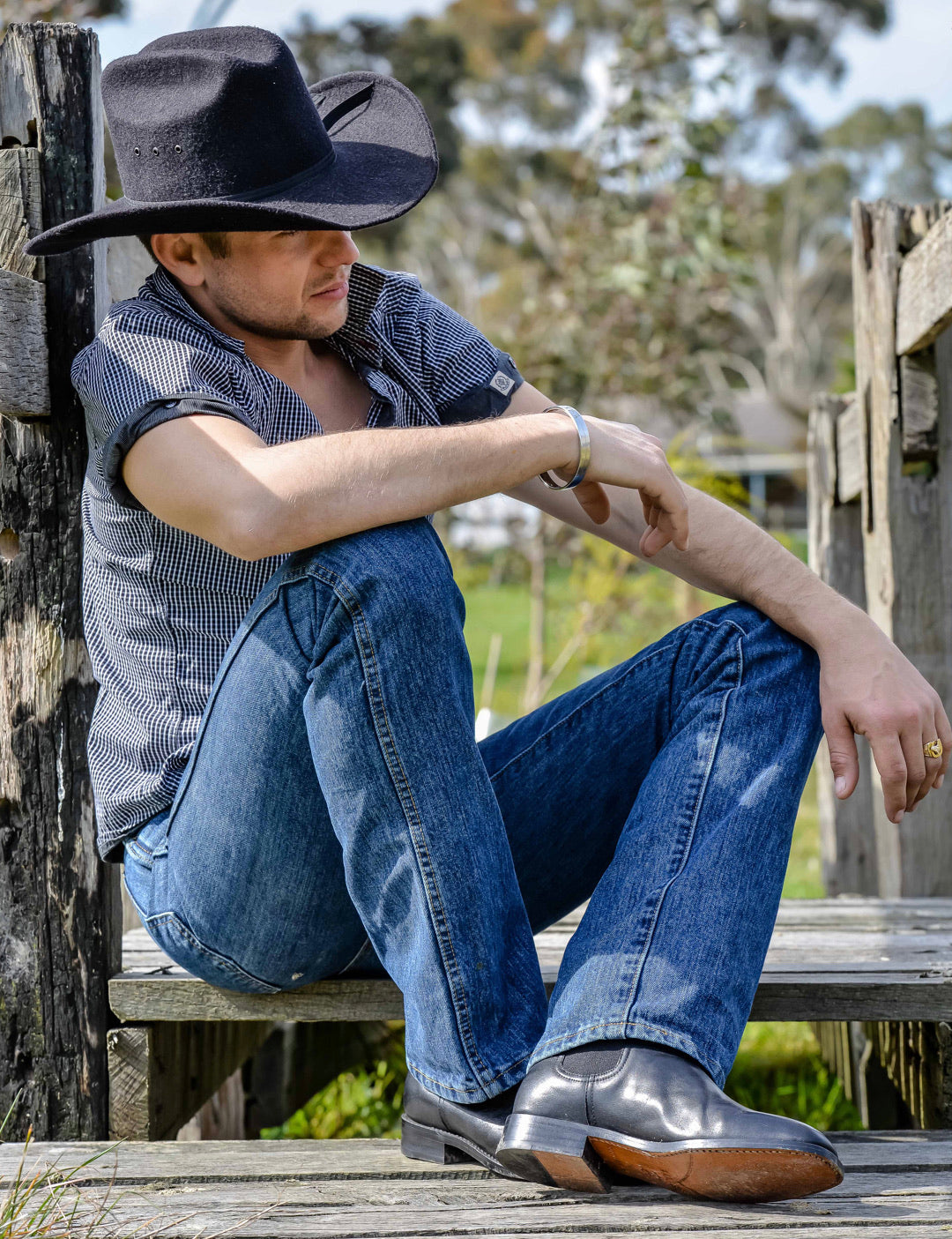 Baxter Horseman Black Leather Sole Chelsea Boot