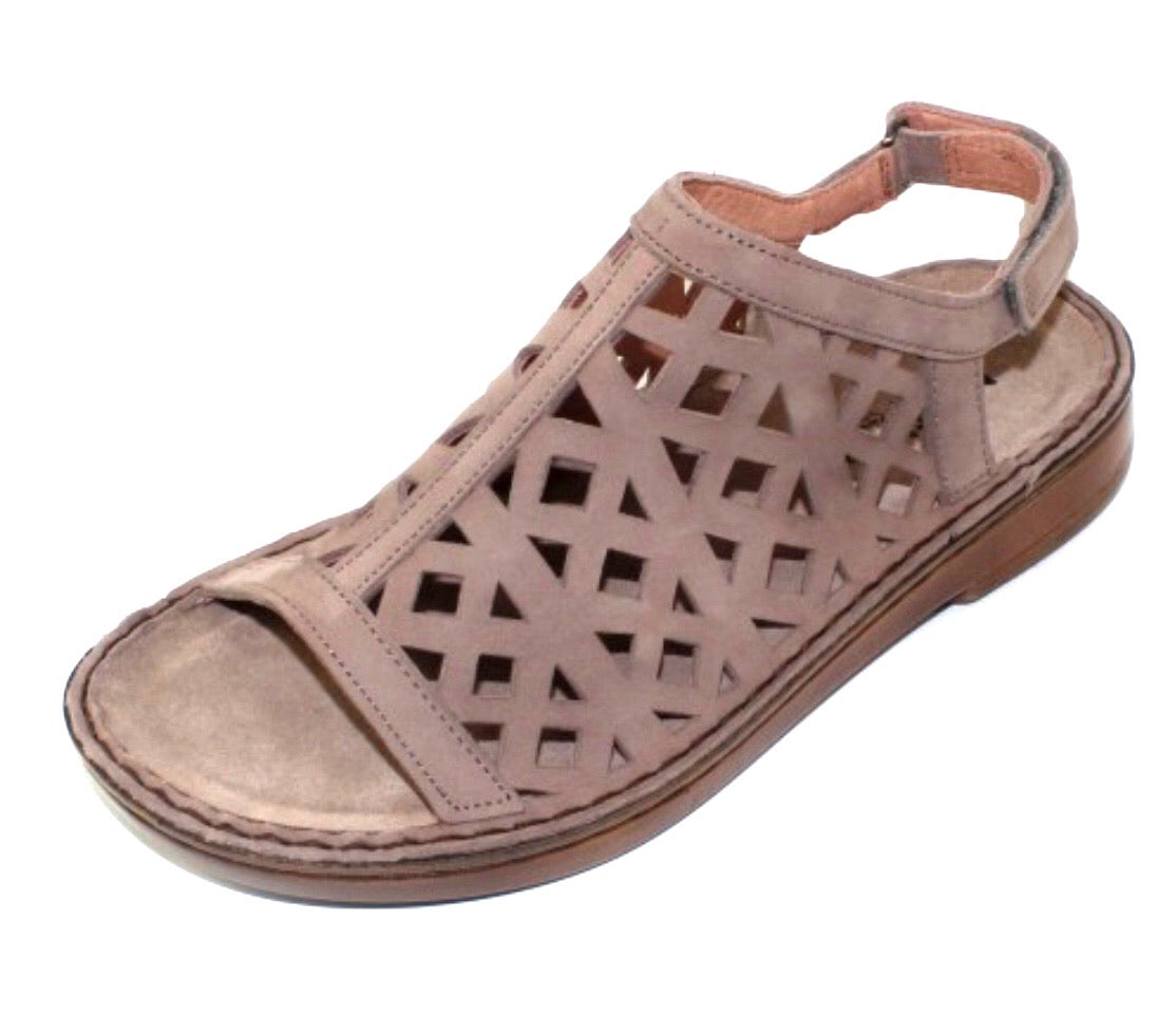 Naot Amadora Stone Nubuck Leather Ladies Sandals Made In Israel