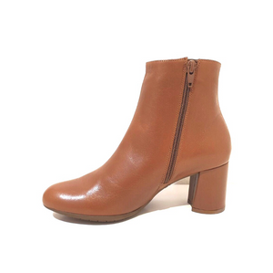 Wonders I-6833 Cuero Light Tan Leather Zip Ankle Boot Made In Spain