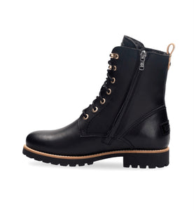 Panama Jack Fara Black Igloo Trav B1 Sheepskin Lined Waterproof 7 Eyelet Boot Made In Spain