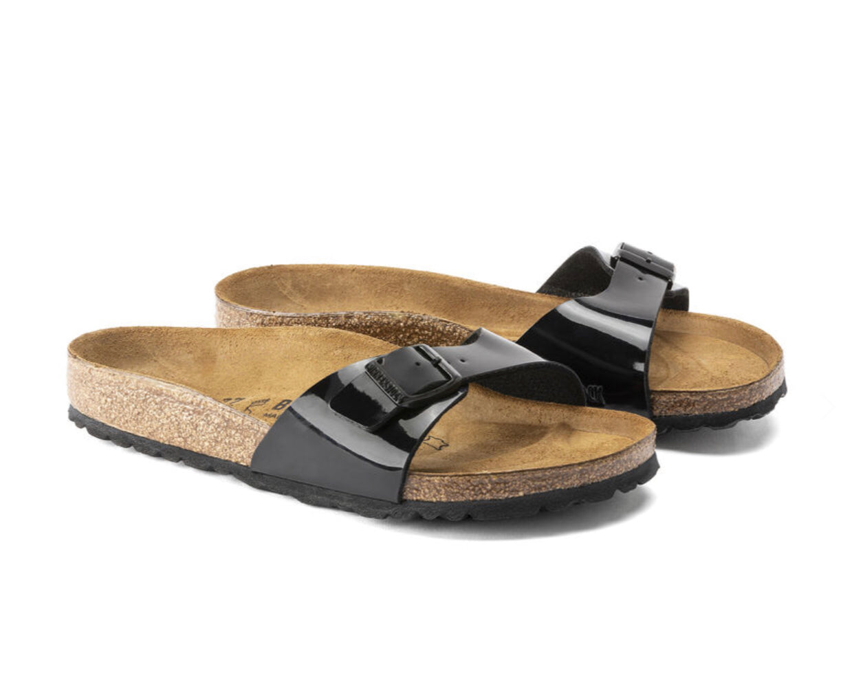 Birkenstock Madrid Black Patent Birko-Flor Made In Germany