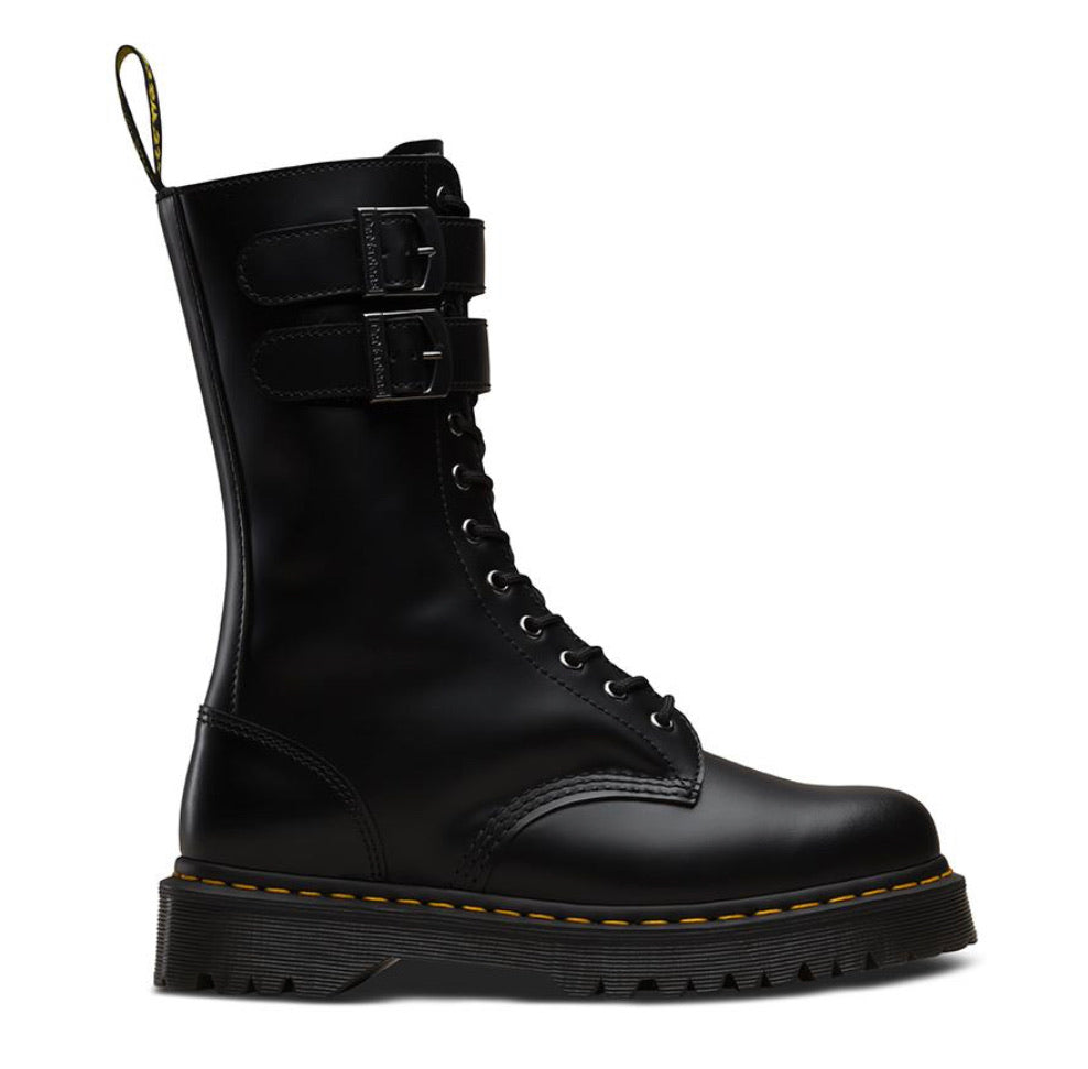 Dr. Martens Boots Caspian Alt Black 12 Eyelet Mid Calf Zip Boot