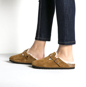 Birkenstock Boston Shearling Mink Suede Lamb Skin Made In Germany
