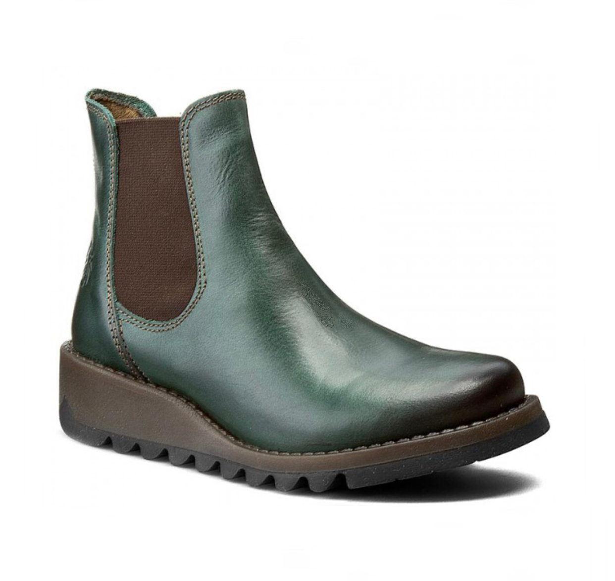Fly London Salv Petrol Green Chelsea Ankle Boots Made In Portugal