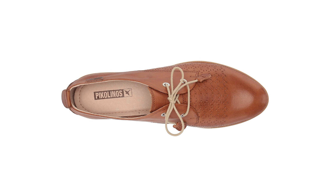 Pikolinos W3V-4828 Santorini Brandy Light Tan 2 Eyelet Shoe Made In Spain