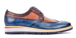 Pikolinos M7L-4227C1 Royal Blue Mens Brogue 4 Eyelet Lace Up Made In Spain