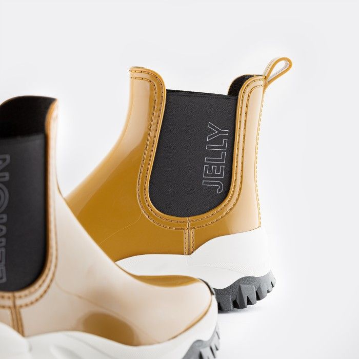 Lemon Jelly Jayden 11 Rusted Gold Chelsea Ankle Vegan Rain Boots Made In Portugal