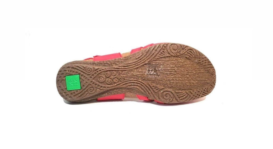 El Naturalista N5062 Red Vegan Mary Jane Flats Made In Spain