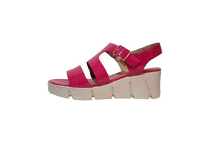 Wonders D-8004 Pink Patent Leather Wedge Made In Spain