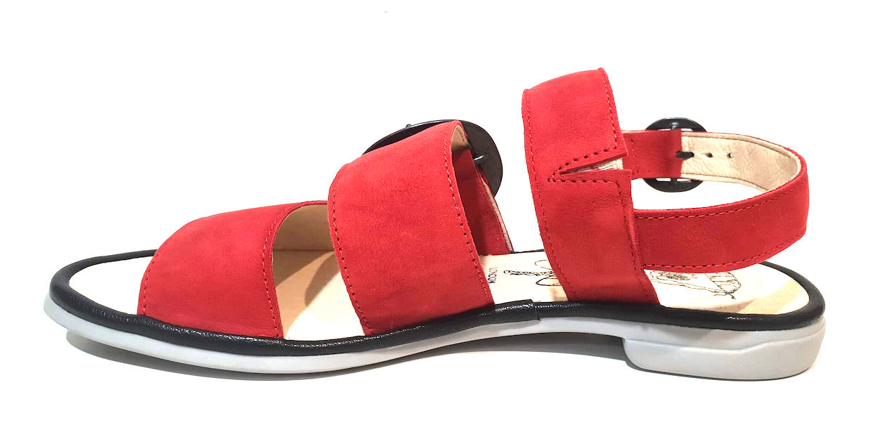 Fly London CODO006FLY Lipstick Red/Black Cupi/Mous Women's Flats Sandals Made In Portugal
