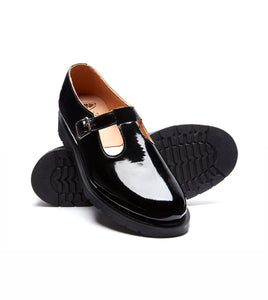 Solovair Black Patent Mary Jane Shoe Made In England
