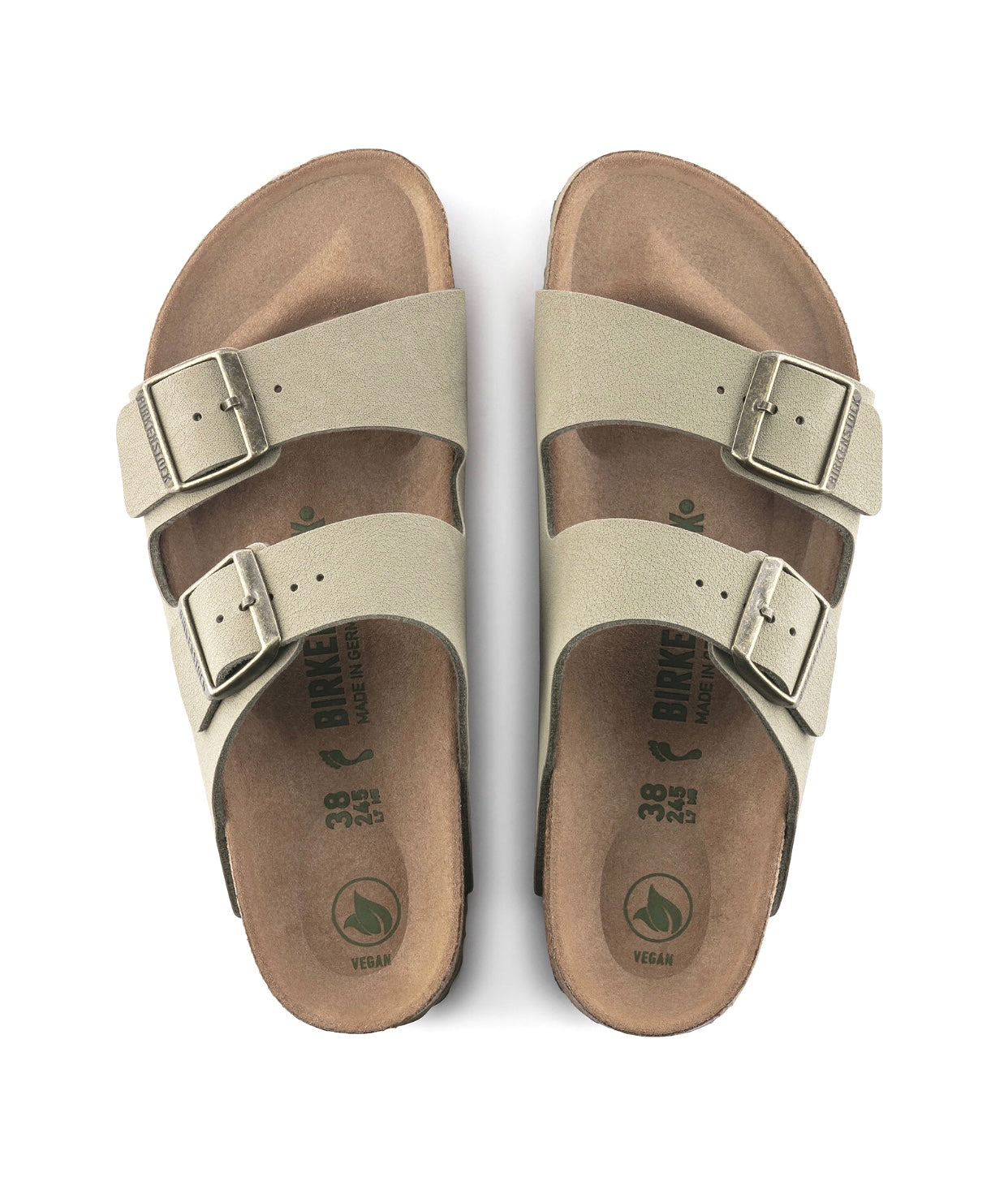 Birkenstock Arizona Earthy Faded Khaki Vegan Birko-Flor Nubuck Made In Germany