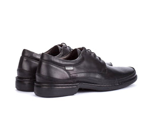 Pikolinos 08F-5013 Oviedo Black Leather 4 Eyelet Padded Collar Shoe Made In Spain