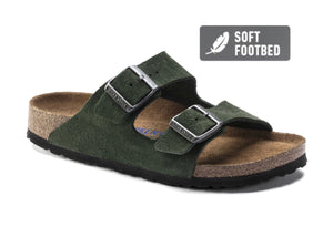 Birkenstock Arizona Mountain View Green Suede Leather Soft Footbed Made In Germany