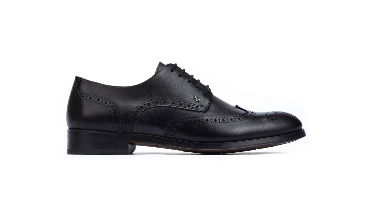 Martinelli 1492-2633EYM Black Empire Leather 5 Eyelet Brogue Made In Spain