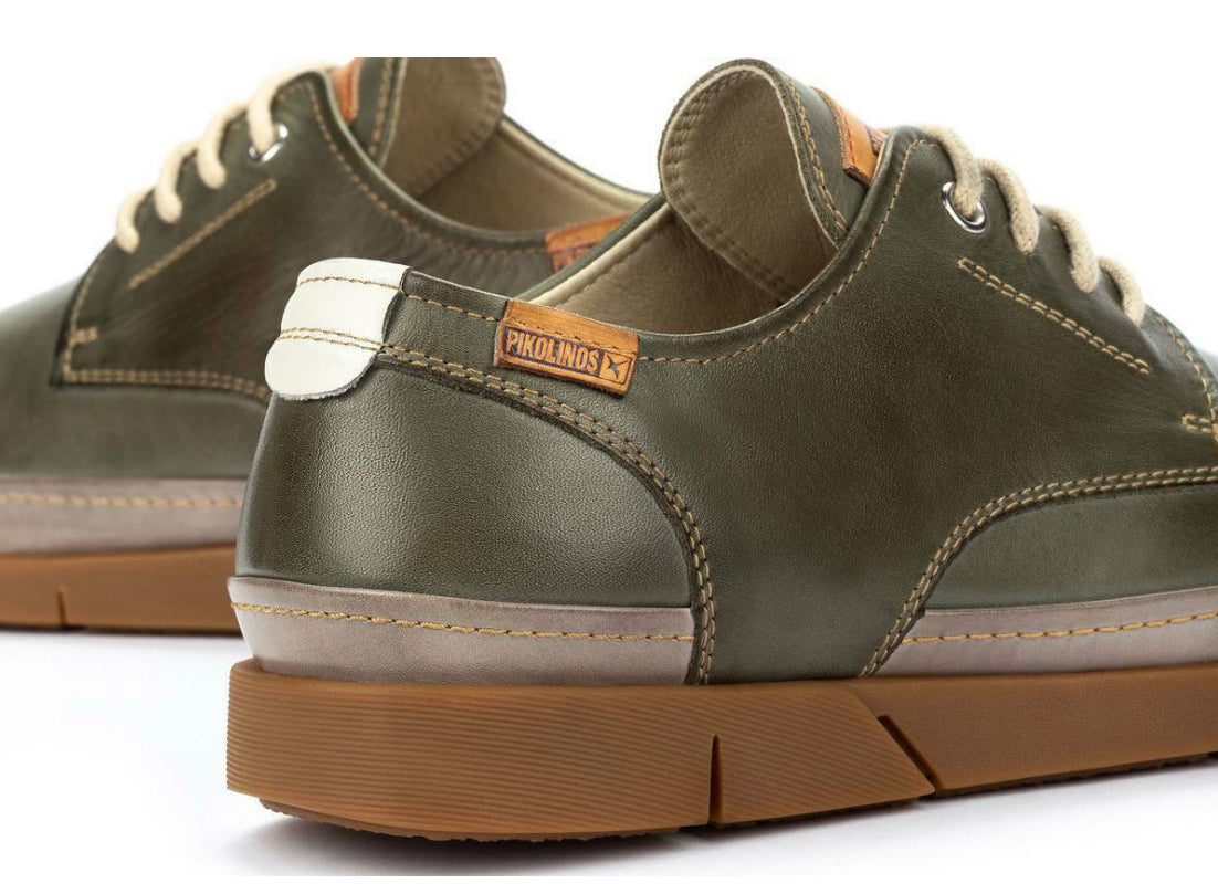 Pikolinos M0R-4339C1 Pickle Green 4 Eyelet Shoe Made In Spain