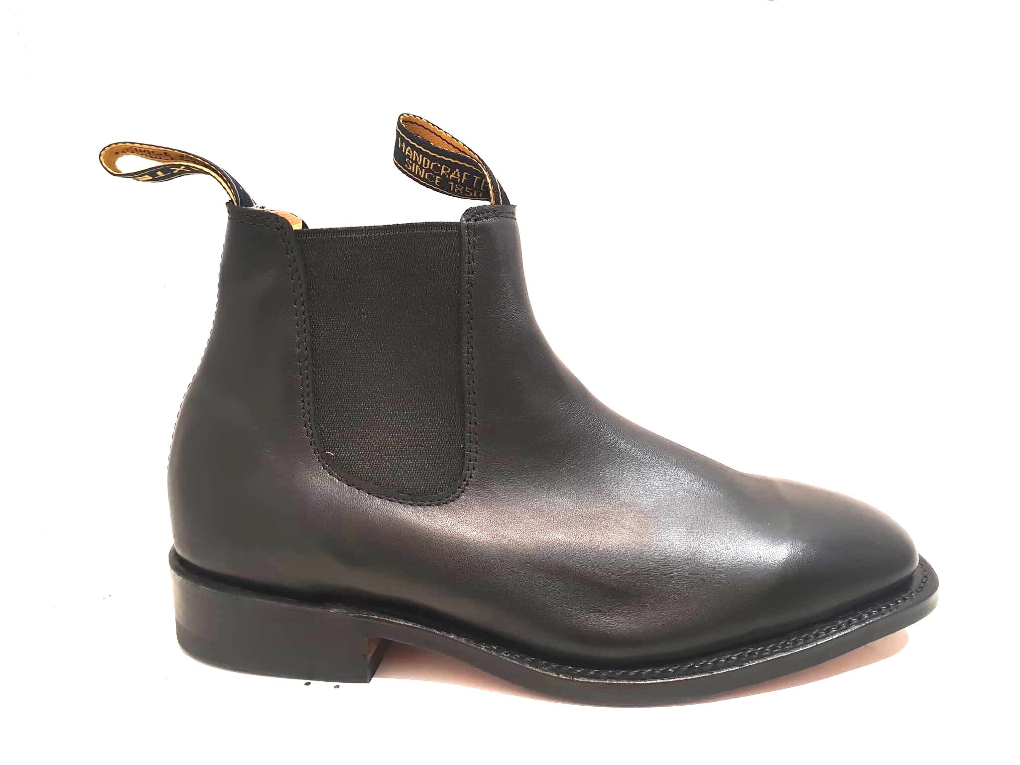 Baxter Henry Baxter Black One Piece Leather Sole Chelsea Boot Made In Australia
