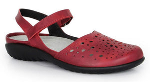 Naot Arataki Berry Red Leather Ladies Sandals Made In Israel
