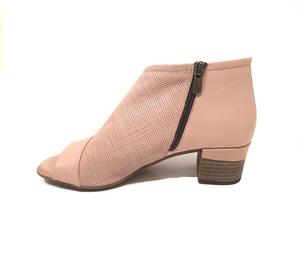 Sala Europe Norwich Skin Light Pink Open Toe Zip Court Shoe Made In Turkey