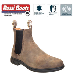 Rossi Boots 140 Barossa Vintage Brown Leather Chelsea Dress Boot
