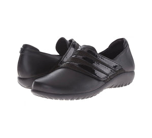 Naot Rapoka Black Combo Leather Velcro Shoe Made In Israel