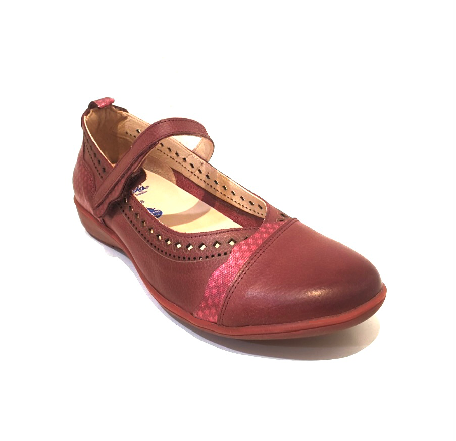 Wanda Panda Adele Oldy Trombolik Oxid Red 38 Combi Velcro Mary Jane Made In Spain