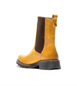 Fly London Rein795Fly Mustard Yellow Pull On Ankle Boot Made In Portugal