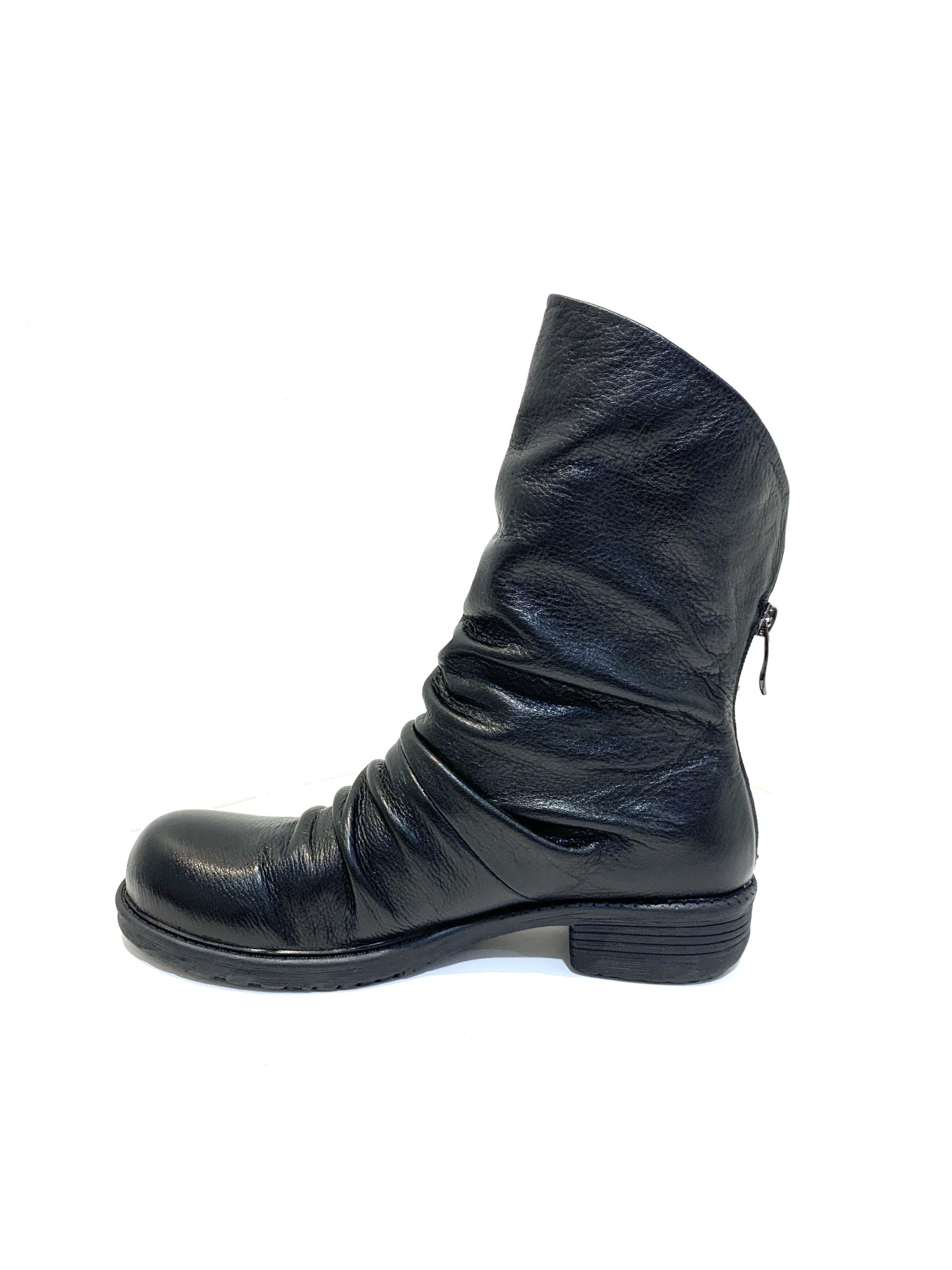 Minki Ladies Boots Campbell Black Zip Mid Calf