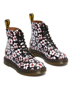 Dr. Martens 1460 Pascal Black Red Pansy Fayre 8 Eyelet Boot
