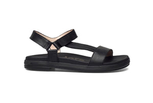 Wonders B-7410 Black Willer Negro Leather Velcro Sandal Made In Spain