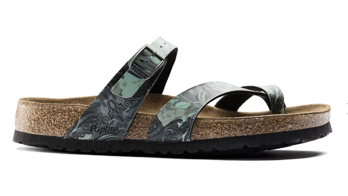 Papillio By Birkenstock Tabora Damask Petrol Soft Footbed Made In Portugal