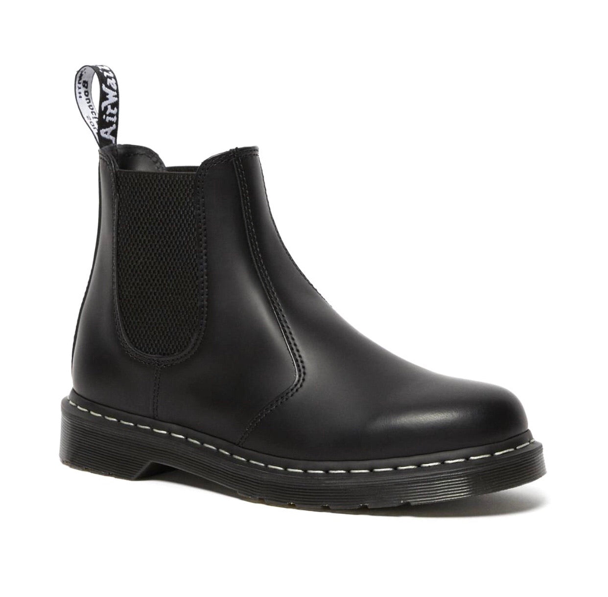 Dr. Martens 2976 Black Smooth White Stitch Chelsea Boot