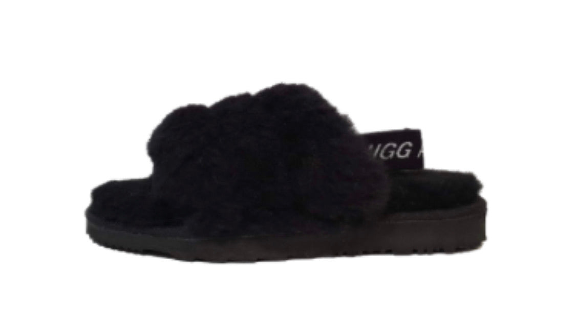 Ugg Australia Black Bella Slide Sheepskin Open Toe Made In Australia