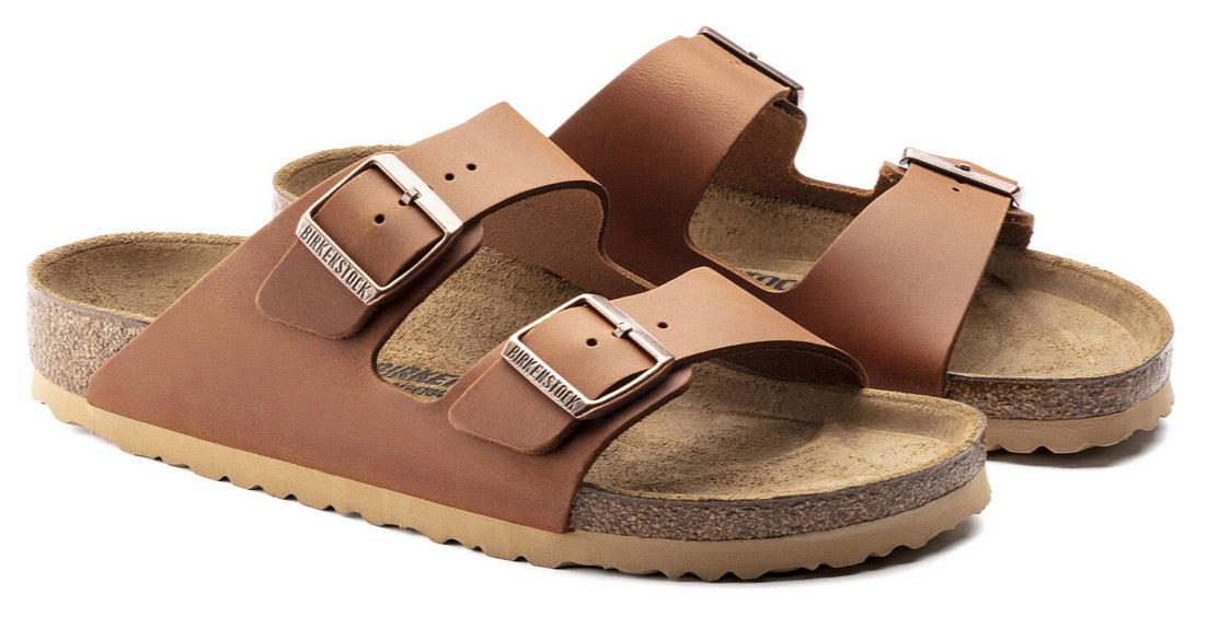 Birkenstock Arizona Antique Cognac Natural Leather Made In Germany