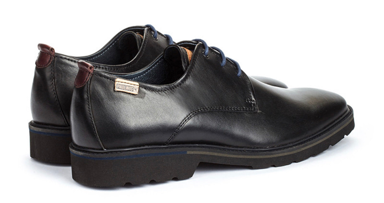 Pikolinos M9M-4201C1 Black Mens 3 Eyelet Lace Up Made In Spain