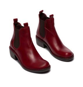 Fly London Meme030Fly Red Ankle Chelsea Boots Made In Portugal