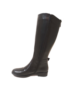 Marco Firenze Papete Black Nero Zip Knee High Boots Made In Italy