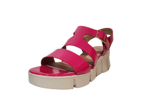 Wonders D-8004 Pink Patent Leather Wedge Made In Spain