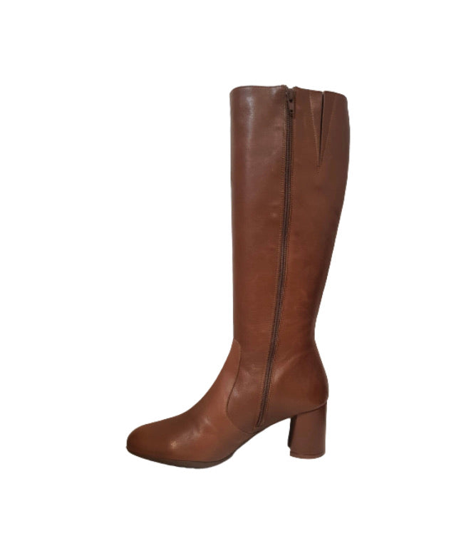 Wonders I-6832 Cuero Light Tan Knee High Zip Made In Spain